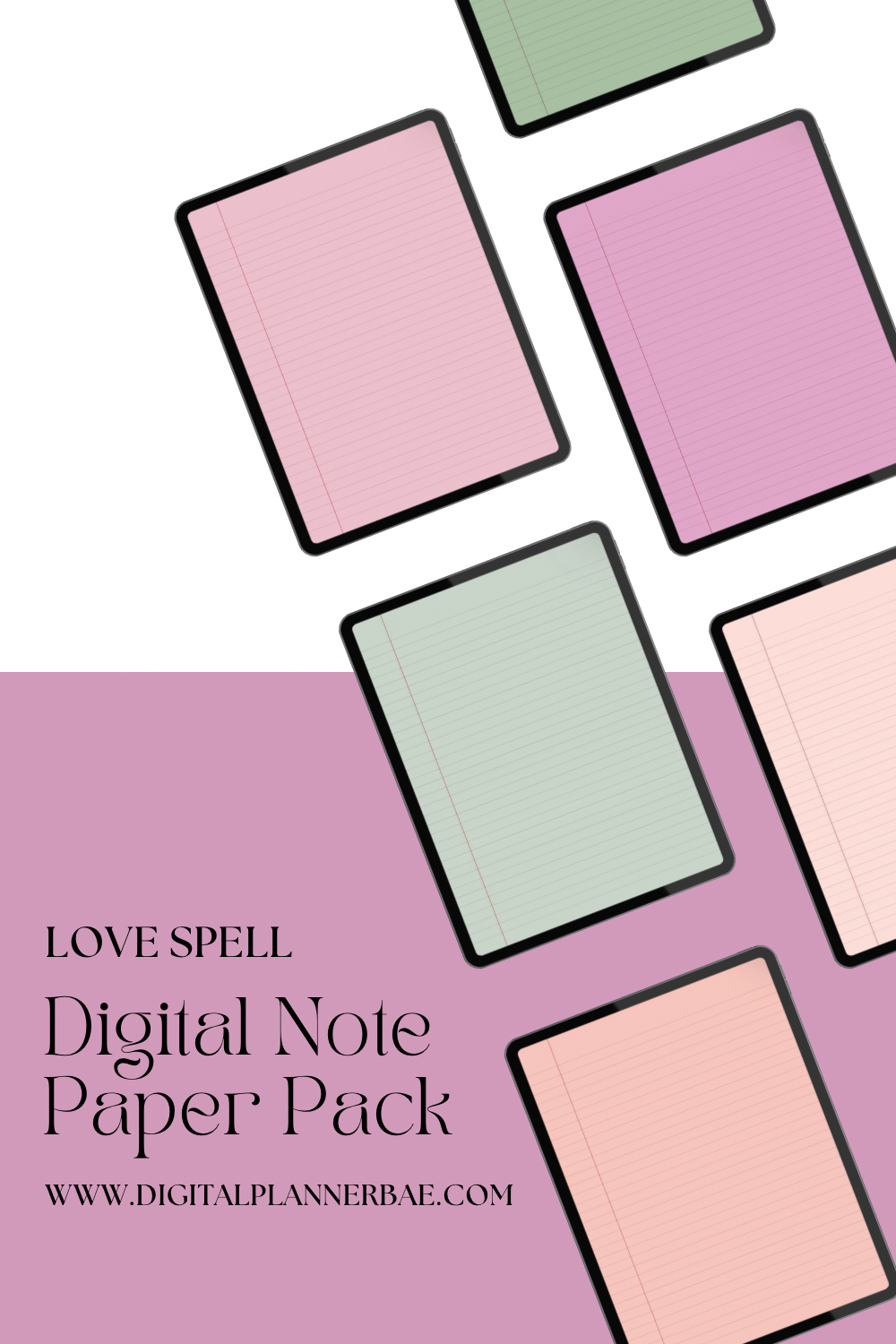 Love Spell Digital Note Paper Pack