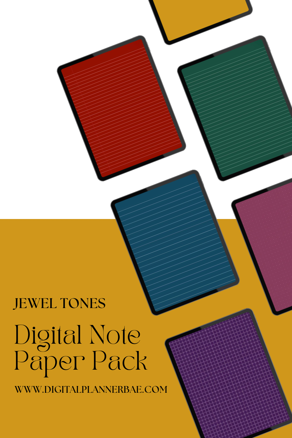 Jewel Tones Digital Note Paper Pack
