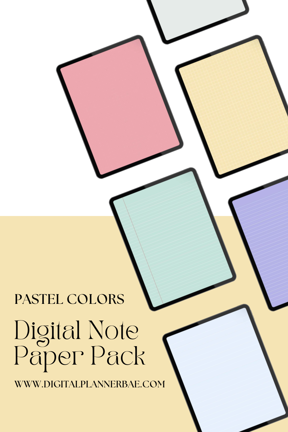 Pastel Colored Digital Note Paper Pack