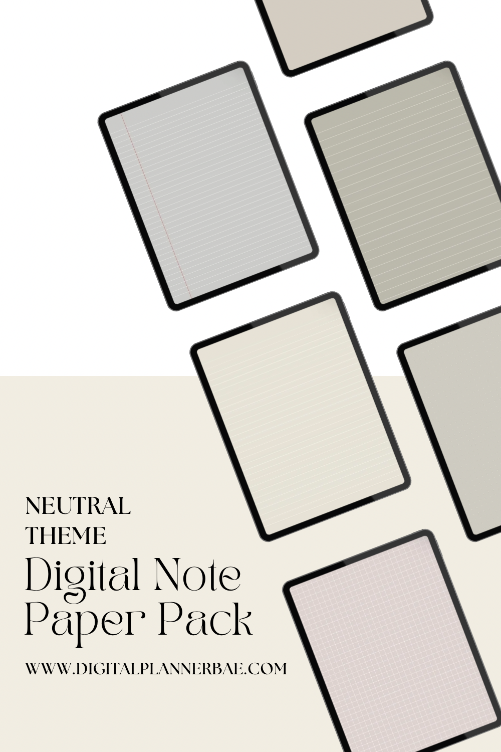 Neutral Theme Digital Note Paper Pack