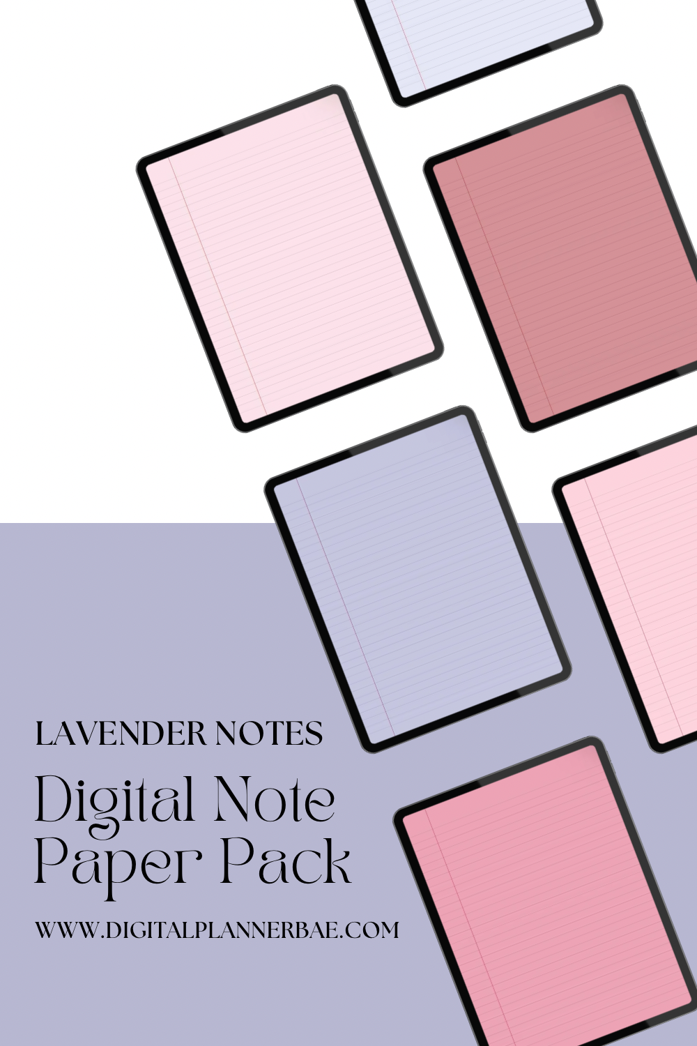 Lavender Notes Digital Note Paper Pack