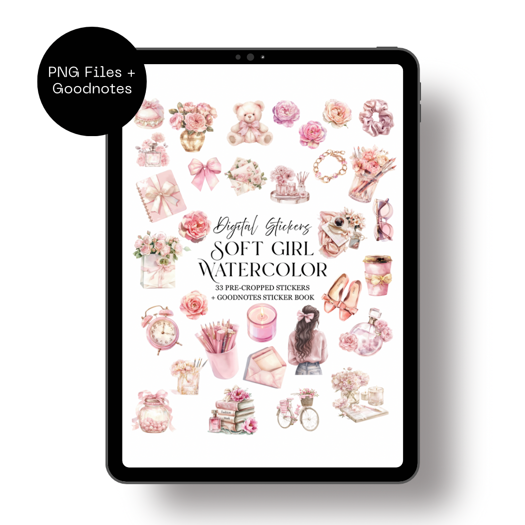Soft Girl Watercolor Digital Stickers