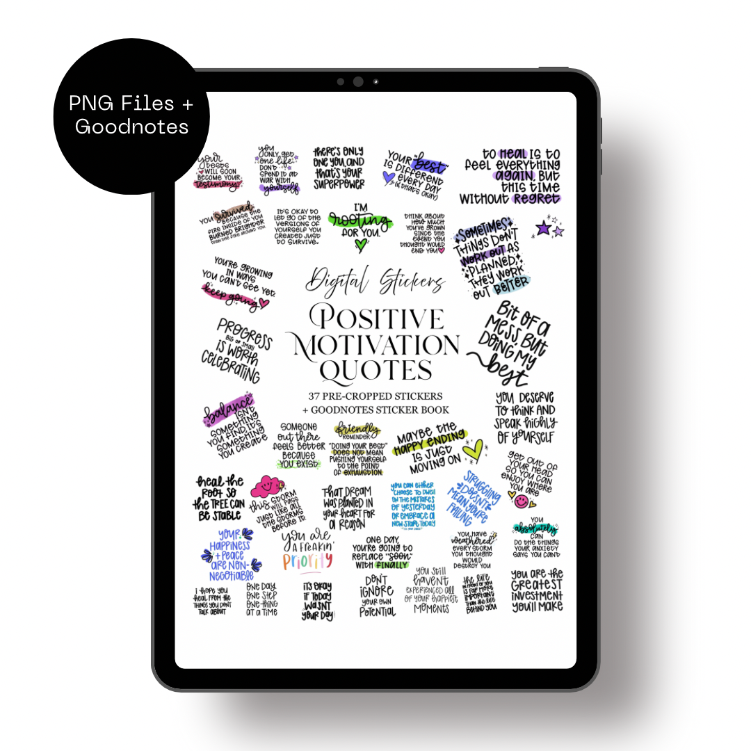 Positive Motivation Quotes Digital Stickers