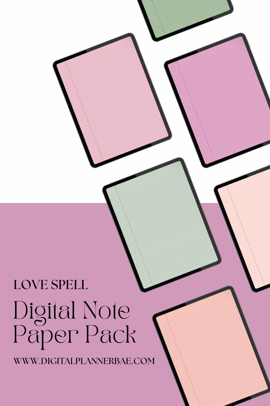 Love Spell Digital Note Paper Pack