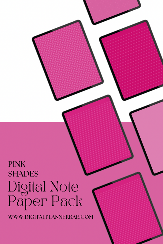 Hot Pink Digital Note Paper Pack