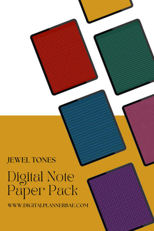 Jewel Tones Digital Note Paper Pack