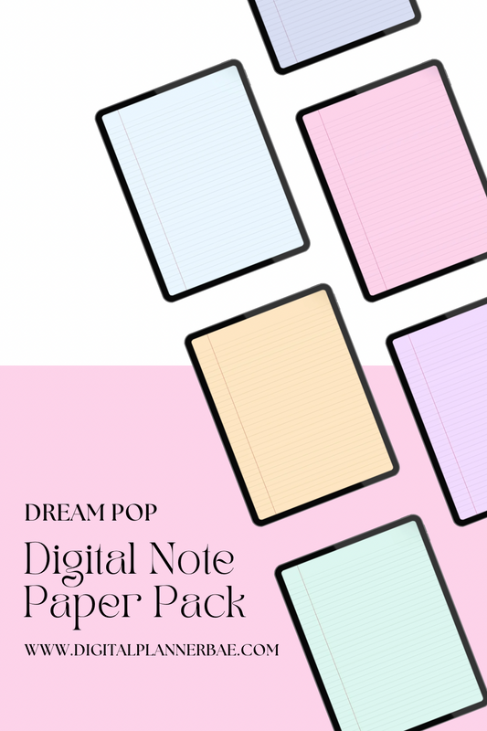 Dream Pop Digital Note Paper Pack