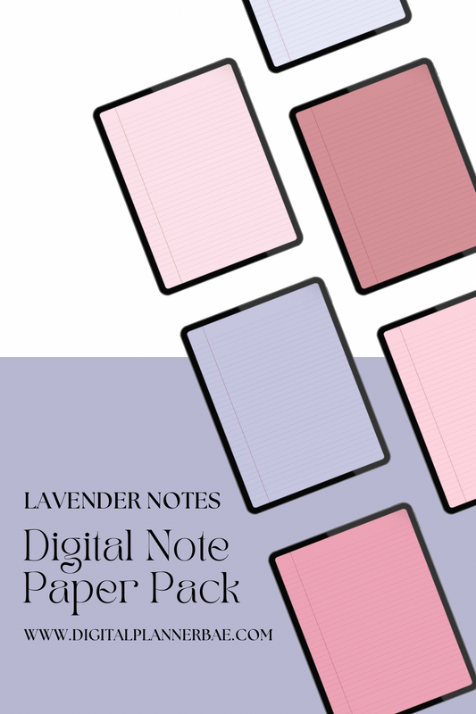 Lavender Notes Digital Note Paper Pack