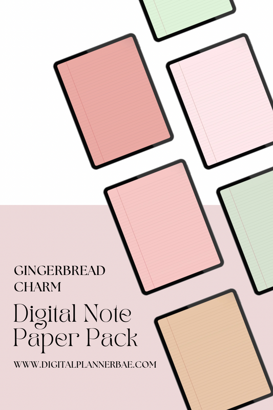 Gingerbread Charm Digital Note Paper Pack