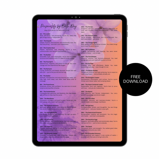 FREE Printable – Personality by Birth Day | Mystical Birthdate Meaning for Journaling & Self-Discovery