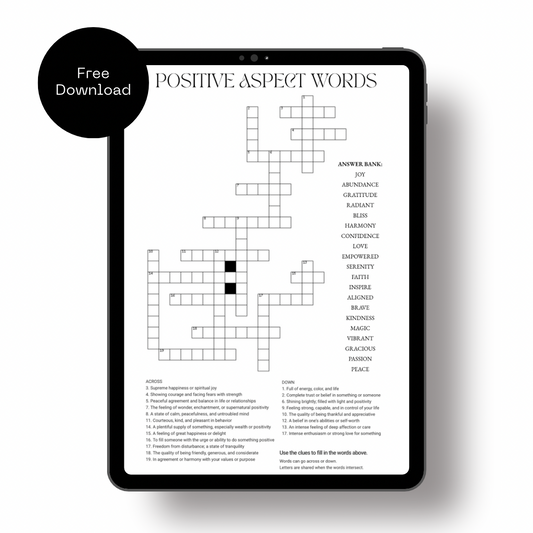 Positive Aspects Abraham Hicks Crossword Puzzle